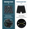 image:imageAPTRO Mens Swim Trunks with Compression Liner 5 Inch Bathing Suit Beach SwimsuitsM075 Fish Black Zip Pockets