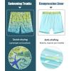 image:imageAPTRO Mens Swim Trunks with Compression Liner 5 Inch Bathing Suit Beach SwimsuitsM078 Gradient Blue Zip Pockets