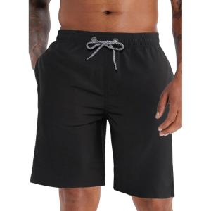image:imageAPTRO Mens Swim Trunks 9 Quick Dry Bathing Suit Big amp Tall Beach Swimsuits17 Solid Black