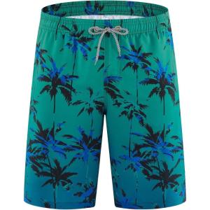 image:imageAPTRO Mens Swim Trunks 9 Quick Dry Bathing Suit Big amp Tall Beach SwimsuitsN3 Blue Palm