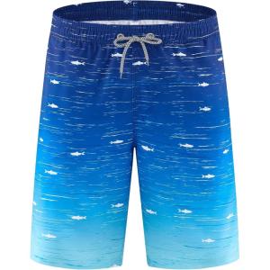 image:imageAPTRO Mens Swim Trunks 9 Quick Dry Bathing Suit Big amp Tall Beach SwimsuitsN4 Gradient Blue Shark