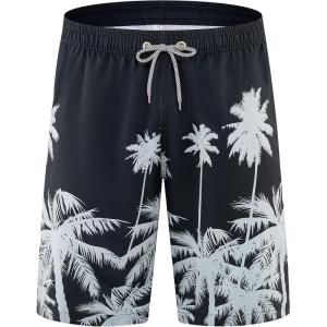 image:imageAPTRO Mens Swim Trunks 9 Quick Dry Bathing Suit Big amp Tall Beach SwimsuitsPalm Black