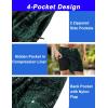 image:imageAPTRO Mens Swim Trunks with Compression Liner 5 inch Inseam Quick Dry 2 in 1 Swimming Board Shorts Beach with Zipper PocketsBlack Green Leaves