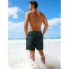 image:imageAPTRO Mens Swim Trunks with Compression Liner 5 inch Inseam Quick Dry 2 in 1 Swimming Board Shorts Beach with Zipper PocketsBlack Green Leaves