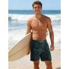 image:imageAPTRO Mens Swim Trunks with Compression Liner 5 inch Inseam Quick Dry 2 in 1 Swimming Board Shorts Beach with Zipper PocketsBlack Green Leaves