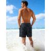 image:imageAPTRO Mens Swim Trunks with Compression Liner 5 inch Inseam Quick Dry 2 in 1 Swimming Board Shorts Beach with Zipper PocketsBlack Leaves