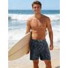 image:imageAPTRO Mens Swim Trunks with Compression Liner 5 inch Inseam Quick Dry 2 in 1 Swimming Board Shorts Beach with Zipper PocketsBlack Leaves