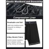 image:imageAPTRO Mens Swim Trunks with Compression Liner 5 inch Inseam Quick Dry 2 in 1 Swimming Board Shorts Beach with Zipper PocketsBlack Leaves