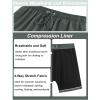 image:imageAPTRO Mens Swim Trunks with Compression Liner 5 inch Inseam Quick Dry 2 in 1 Swimming Board Shorts Beach with Zipper PocketsGrey Leaves