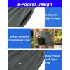 image:imageAPTRO Mens Swim Trunks with Compression Liner 5 inch Inseam Quick Dry 2 in 1 Swimming Board Shorts Beach with Zipper PocketsGrey Leaves