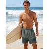 image:imageAPTRO Mens Swim Trunks with Compression Liner 5 inch Inseam Quick Dry 2 in 1 Swimming Board Shorts Beach with Zipper PocketsGrey Leaves
