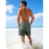 image:imageAPTRO Mens Swim Trunks with Compression Liner 5 inch Inseam Quick Dry 2 in 1 Swimming Board Shorts Beach with Zipper PocketsGrey Leaves