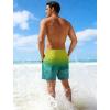 image:imageAPTRO Mens Swim Trunks with Compression Liner 5 inch Inseam Quick Dry 2 in 1 Swimming Board Shorts Beach with Zipper PocketsYellow Teal Fade