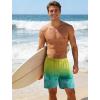 image:imageAPTRO Mens Swim Trunks with Compression Liner 5 inch Inseam Quick Dry 2 in 1 Swimming Board Shorts Beach with Zipper PocketsYellow Teal Fade