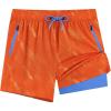 image:imageAPTRO Mens Swim Trunks 5 Inch with Compression Liner Board Shorts Quick Dry Bathing Suit Zipper PocketsOrange