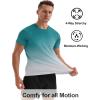image:imageMens Dry Fit Workout Shirts Quick Dry Performance Gym T Shirts for Men Athletic Running Training Top Tee Moisture WickingGreen to White