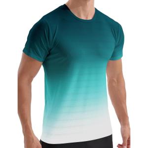 image:imageMens Dry Fit Workout Shirts Quick Dry Performance Gym T Shirts for Men Athletic Running Training Top Tee Moisture WickingGreen to White