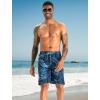 image:imageAPTRO 2 in 1 Mens Swim Trunks 9 with Zipper Pockets Bathing Suit Builtin Board Shorts Swimwear Long ShortsBs03 Palm Blue