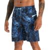 image:imageAPTRO 2 in 1 Mens Swim Trunks 9 with Zipper Pockets Bathing Suit Builtin Board Shorts Swimwear Long ShortsBs03 Palm Blue