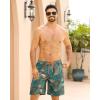 image:imageAPTRO 2 in 1 Mens Swim Trunks 9 with Zipper Pockets Bathing Suit Builtin Board Shorts Swimwear Long ShortsBs06 Orange Green Palm