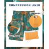 image:imageAPTRO 2 in 1 Mens Swim Trunks 9 with Zipper Pockets Bathing Suit Builtin Board Shorts Swimwear Long ShortsBs06 Orange Green Palm