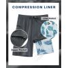 image:imageAPTRO 2 in 1 Mens Swim Trunks 9 with Zipper Pockets Bathing Suit Builtin Board Shorts Swimwear Long ShortsBs11 Solid Grey
