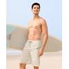 image:imageAPTRO 2 in 1 Mens Swim Trunks 9 with Zipper Pockets Bathing Suit Builtin Board Shorts Swimwear Long ShortsBs15 Light Khaki