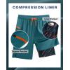 image:imageAPTRO 2 in 1 Mens Swim Trunks 9 with Zipper Pockets Bathing Suit Builtin Board Shorts Swimwear Long ShortsBs16 Cyan