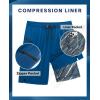 image:imageAPTRO 2 in 1 Mens Swim Trunks 9 with Zipper Pockets Bathing Suit Builtin Board Shorts Swimwear Long ShortsBs17 Peacock Blue