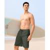 image:imageAPTRO 2 in 1 Mens Swim Trunks 9 with Zipper Pockets Bathing Suit Builtin Board Shorts Swimwear Long ShortsBs18 Army Green