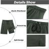 image:imageAPTRO 2 in 1 Mens Swim Trunks 9 with Zipper Pockets Bathing Suit Builtin Board Shorts Swimwear Long ShortsBs18 Army Green