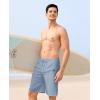 image:imageAPTRO 2 in 1 Mens Swim Trunks 9 with Zipper Pockets Bathing Suit Builtin Board Shorts Swimwear Long ShortsBs19 Gray Blue