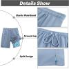 image:imageAPTRO 2 in 1 Mens Swim Trunks 9 with Zipper Pockets Bathing Suit Builtin Board Shorts Swimwear Long ShortsBs19 Gray Blue