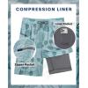 image:imageAPTRO 2 in 1 Mens Swim Trunks 9 with Zipper Pockets Bathing Suit Builtin Board Shorts Swimwear Long ShortsBt02 Light Blue Monstera