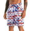 image:imageAPTRO 2 in 1 Mens Swim Trunks 9 with Zipper Pockets Bathing Suit Builtin Board Shorts Swimwear Long ShortsFlag