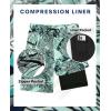 image:imageAPTRO 2 in 1 Mens Swim Trunks 9 with Zipper Pockets Bathing Suit Builtin Board Shorts Swimwear Long ShortsLight Greenfloral