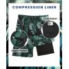 image:imageAPTRO 2 in 1 Mens Swim Trunks 9 with Zipper Pockets Bathing Suit Builtin Board Shorts Swimwear Long ShortsPalm Green