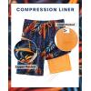 image:imageAPTRO 2 in 1 Mens Swim Trunks 9 with Zipper Pockets Bathing Suit Builtin Board Shorts Swimwear Long ShortsPalm Orange