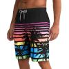 image:imageAPTRO Mens Swim Trunks 9 Quick Dry Bathing Suit Big amp Tall Beach SwimsuitsRainbow Palm Stripes