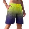 image:imageAPTRO Mens Swim Trunks 9 inch Bathing Suit Board Shorts with Zipper Pockets Swimming Swimsuit Beach Shorts Big and TallNeon Green to Purple