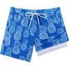 image:imageAPTRO 2 in 1 Boys Swim Trunks Quick Dry Kids Bathing Suits Zipper Pockets Board Shorts 516YG17 Pineapple Blue 02