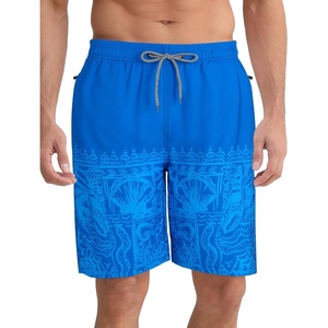 image:imageAPTRO Mens Swim Trunks 9 with Zipper Pockets Quick Dry Bathing Suit Swim Shorts Swimwear Beach Long ShortsZp02 Blue Totem