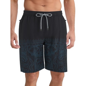 image:imageAPTRO Mens Swim Trunks 9 with Zipper Pockets Quick Dry Bathing Suit Swim Shorts Swimwear Beach Long ShortsZp03 Black Totem