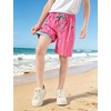 image:imageAPTRO Boys Swim Trunks with Compression Liner Zipper Pockets Quick Dry 4Way Stretch Kids Swim ShortsHl04 Pink Star