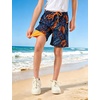 image:imageAPTRO Boys Swim Trunks with Compression Liner Zipper Pockets Quick Dry 4Way Stretch Kids Swim ShortsHl05 Orange Palm