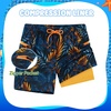image:imageAPTRO Boys Swim Trunks with Compression Liner Zipper Pockets Quick Dry 4Way Stretch Kids Swim ShortsHl05 Orange Palm