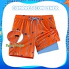image:imageAPTRO Boys Swim Trunks with Compression Liner Zipper Pockets Quick Dry 4Way Stretch Kids Swim ShortsHl08 Orange Star