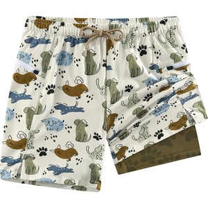 image:imageAPTRO Boys Swim Trunks with Compression Liner Zipper Pockets Quick Dry 4Way Stretch Kids Swim ShortsHl03 Dog