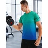 image:imageAPTRO Mens Dry Fit Workout Shirts Quick Dry Performance Gym T Shirts for Men Athletic Running Training TopDark Blue Green