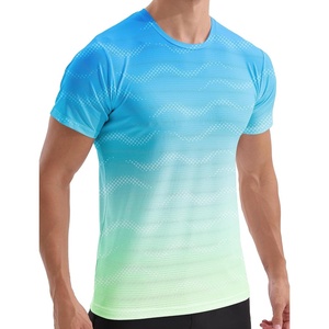 image:imageAPTRO Mens Dry Fit Workout Shirts Quick Dry Performance Gym T Shirts for Men Athletic Running Training TopLight Bluegreen